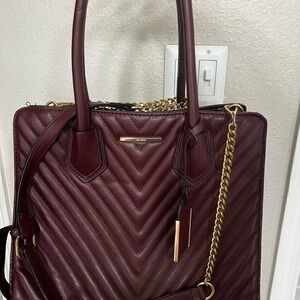 Aldo Dark Red Quilted Shoulder Bag